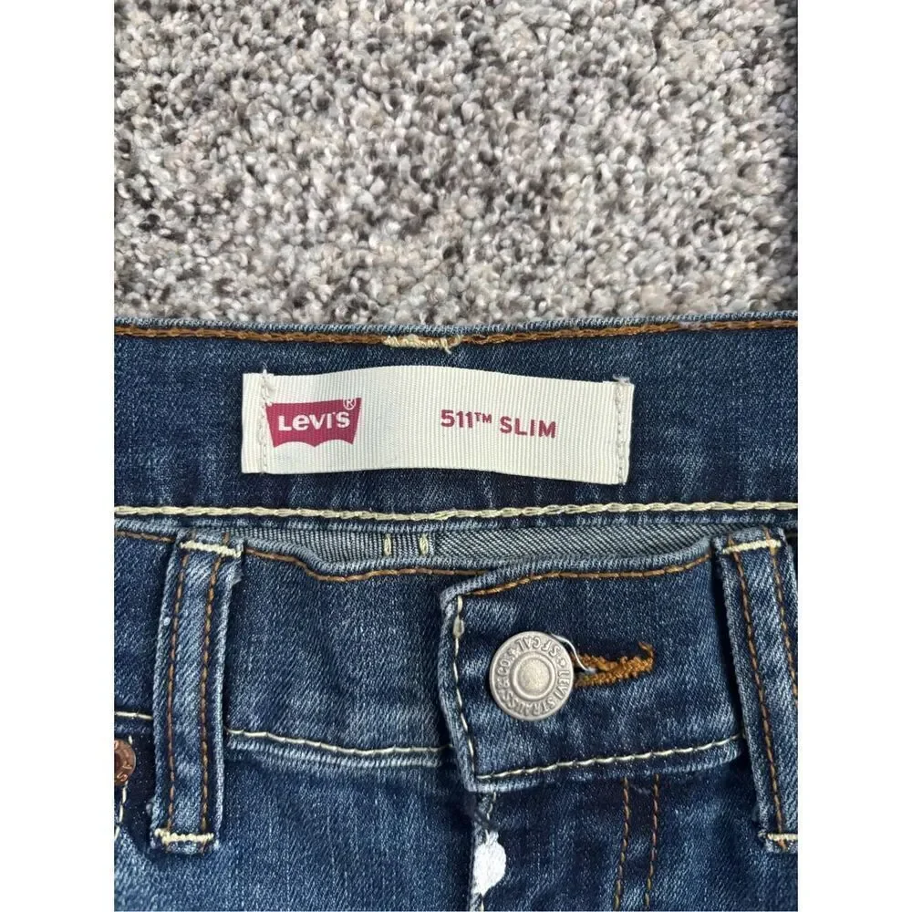 ❤️Levi’s 511 Youth Slim Fit Paint Splash Jeans sz16